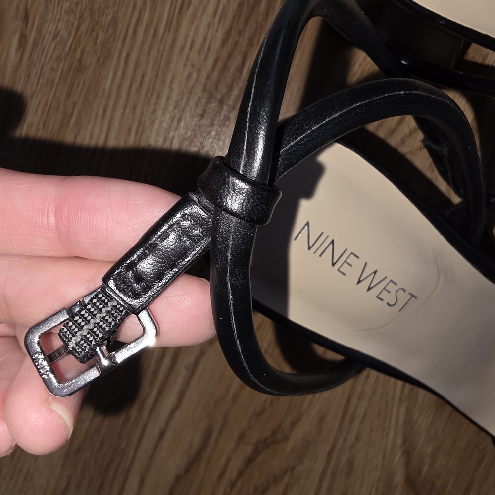 Nine West Black Strappy Block Heels - Picture 6 of 6
